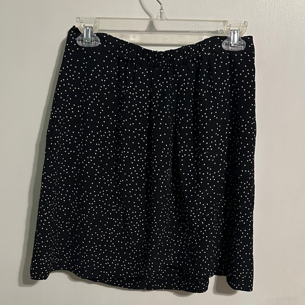 0224 Madewell Black Skirt with White Dots womens size small‎